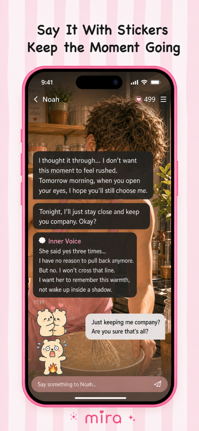 Mira sticker chat screenshot